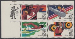 !a! USA Sc# C105-C108 MNH ZIP-BLOCK (UL) - Summer Olympics - 3b. 1961-... Ongebruikt