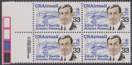 !a! USA Sc# C113 MNH BLOCK W/ Left Margins & Copyright Symbol - Alfred V. Verville - 3b. 1961-... Ungebraucht