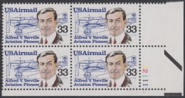 !a! USA Sc# C113 MNH PLATEBLOCK (LR/12111/a) - Alfred V. Verville - 3b. 1961-... Nuovi