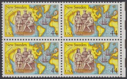 !a! USA Sc# C117 MNH BLOCK W/ Right Margins & Copyright Symbol (a02) - Settling Of New Sweden - 3b. 1961-... Ungebraucht