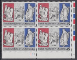 !a! USA Sc# C120 MNH PLATEBLOCK (LR/111-1) - French Revolution Bicentennial - 3b. 1961-... Unused