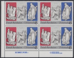 !a! USA Sc# C120 MNH ZIP-BLOCK (LL) - French Revolution Bicentennial - 3b. 1961-... Ongebruikt