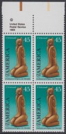 !a! USA Sc# C121 MNH BLOCK W/ Top Margins & Copyright Symbol - Pre Columbian America - 3b. 1961-... Nuovi