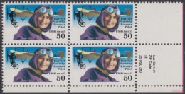 !a! USA Sc# C128 MNH ZIP-BLOCK (LR) - Harriet Quimby - 3b. 1961-... Unused