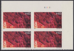 !a! USA Sc# C139 MNH PLATEBLOCK (UR/S22222/a) - Bryce Canyon, Utah - 3b. 1961-... Ongebruikt