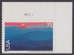 !a! USA Sc# C140 MNH SINGLE From Upper Right Corner W/ Plate-# (UR/P11111) - Great Smokey Mountains - 3b. 1961-... Unused