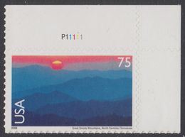 !a! USA Sc# C140 MNH SINGLE From Upper Right Corner W/ Plate-# (UR/P11111) - Great Smokey Mountains - 3b. 1961-... Nuevos