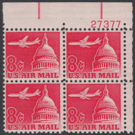 !a! USA Sc# C064 MNH PLATEBLOCK (UR/27377/b) - Jet Over Capitol - 3b. 1961-... Ongebruikt