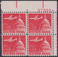 !a! USA Sc# C064 MNH PLATEBLOCK (UR/27365/a) - Jet Over Capitol - 3b. 1961-... Unused