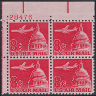 !a! USA Sc# C064 MNH PLATEBLOCK (UL/28476/b) - Jet Over Capitol - 3b. 1961-... Unused