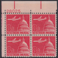 !a! USA Sc# C064 MNH PLATEBLOCK (UL/28025/a) - Jet Over Capitol - 3b. 1961-... Ungebraucht