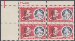 !a! USA Sc# C066 MNH PLATEBLOCK (UL/27466) - Montgomery Blair - 3b. 1961-... Unused