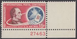 !a! USA Sc# C066 MNH SINGLE From Lower Right Corner W/ Plate-# (LR/27463) - Montgomery Blair - 3b. 1961-... Nuevos