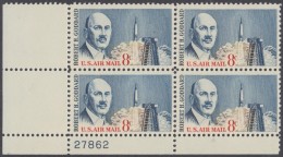 !a! USA Sc# C069 MNH PLATEBLOCK (UL/27862) - Robert H. Goddard - 3b. 1961-... Ungebraucht