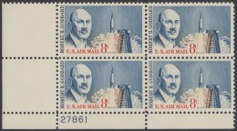 !a! USA Sc# C069 MNH PLATEBLOCK (LL/27861) - Robert H. Goddard - 3b. 1961-... Unused