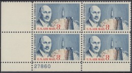 !a! USA Sc# C069 MNH PLATEBLOCK (LL/27860) - Robert H. Goddard - 3b. 1961-... Neufs