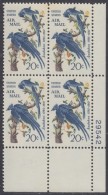 !a! USA Sc# C071 MNH PLATEBLOCK (LR/29542) - "Columbia Jays" By Audubon - 3b. 1961-... Nuovi