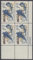 !a! USA Sc# C071 MNH PLATEBLOCK (LR/29542) - "Columbia Jays" By Audubon - 3b. 1961-... Nuevos