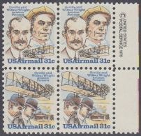 !a! USA Sc# C091-C092 MNH BLOCK W/ Right Margins & Copyright Symbol (a01) - Wright Brothers - 3b. 1961-... Nuevos