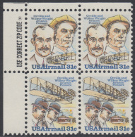 !a! USA Sc# C091-C092 MNH ZIP-BLOCK (UL) - Wright Brothers - 3b. 1961-... Nuevos