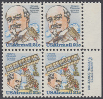 !a! USA Sc# C093-C094 MNH BLOCK W/ Right Margins & Copyright Symbol (a02) - Octave Chanute - 3b. 1961-... Ungebraucht