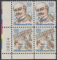 !a! USA Sc# C093-C094 MNH PLATEBLOCK (LL/39014) - Octave Chanute - 3b. 1961-... Nuevos