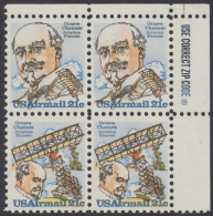 !a! USA Sc# C093-C094 MNH ZIP-BLOCK (UR) - Octave Chanute - 3b. 1961-... Nuevos