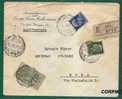 ITALY - VF 1937 REGISTERED ESPRESSO COVER  - Arrive Label At Back - Express Mail