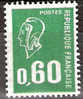 Timbre France Y&T N°1814 (02) Obl  Marianne De Béquet.  0 F.60 Vert. Cote 0,15 € - 1971-1976 Marianne (Béquet)