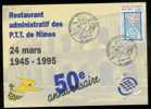 Carte 1er Jour 1995** Spéciale 50 Ans Restaurant Administratif De Nîmes - Covers & Documents