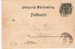 Wtb047/ WÜRTTEMBERG -  Stuttgart, Ausstellung 1896, Ganzsache Mit Bild Gruss Aus Stuttfart - Postal  Stationery