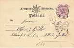 Wtb098/ WÜRTTEMBERG -  Wurzach-Altstempel, Spätverwendet 1880 (2 X) A. GA Nach München - Postal  Stationery