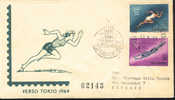 Jeux Olympiques 1964 Tokyo  San Marino  FDC   Natation Athlétisme - Sommer 1964: Tokio