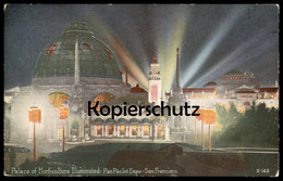 ALTE POSTKARTE SAN FRANCISCO ILLUMINATED PALACE OF HORTICULTURE PANAMA PACIFIC EXPO 1915 By Night Nuit Postcard Cpa AK - San Francisco