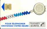 Ko58  CORDON BLANC  50u  Puce SC4 Ob  S/E  VARIETE !!! - Telefonschnur (Cordon)