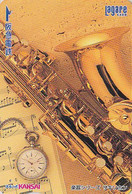 Carte JAPON - Instrument De Musique - SAXOPHONE Et MONTRE Gousset - Musik Music JAPAN Prepaid Lagare Ticket Card - Music