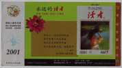 Flower,Honeybee,Bee,Music     ,China 2001 Duzhe Magazine Advertising Postal Stationery Card,some Flaw - Abeilles