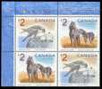 Canada (Scott No.1691-92 - Faune / Wildlife Defenitive) [**] Bloc Inscription / Plate Block - Oblitérés