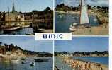 22 BINIC 4 VUES/ 1 CARTE 1965 LA JETEE  LE PORT ET  LA PLAGE ANIMATION N ° 1 81 SM DENTELEE - Binic