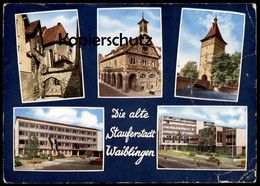 ÄLTERE POSTKARTE DIE ALTE STAUFERSTADT WAIBLINGEN STADTMAUER RATHAUS TOR Flagge VW Käfer Coccinelle Ansichtskarte AK Cpa - Waiblingen