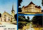 CPSM.  ANCY LE FRANC. L´EGLISE. LE CHATEAU. L´ARMANCON. - Ancy Le Franc