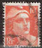 Timbre France Y&T N° 722 (1) Obl.  Marianne De Gandon.  10 F . Orange. Cote 0,65 € - 1945-54 Maríanne De Gandon