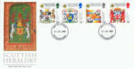 GB Großbritannien 1987 Mi 1113-16 FDC 300 Jahre Distelorden - Schottische Heraldik - Zonder Classificatie