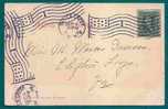 USA - BATTLE CREEK, MICHIGAN 1906 UNDIVIDED POSTCARD Sent With FRANKLIN -Two Imperforate Sides - Several US Flags Cancel - Lettres & Documents