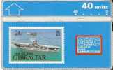TARJETA DE GIBRALTAR DE UN SELLO DE UN BARCO NUEVO-MINT (STAMP-SHIP) - Postzegels & Munten