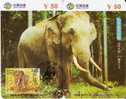 PUZZLE DE CHINA DE 2 TARJETAS CON SELLO DE VARIOS ELEFANTES DE SRY LANKA WWF (STAMP-ELEPHANT) - Sellos & Monedas