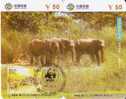 PUZZLE DE CHINA DE 2 TARJETAS CON SELLO DE VARIOS ELEFANTES DE SRY LANKA WWF (STAMP-ELEPHANT) - Sellos & Monedas