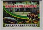 Wild Boar,roe Deer,China 2007 Heisen Tianbao Wildlife Animal Breeding Farm Advertising Pre-stamped Card - Ferme