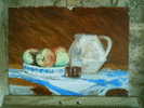 - NATURE MORTE AU PICHET . HUILE SUR BOIS NON SIGNEE - Huiles