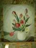 - TULIPES DANS UN POT . HUILE SUR TOILE SIGNEE ET DATEE 69 - Huiles